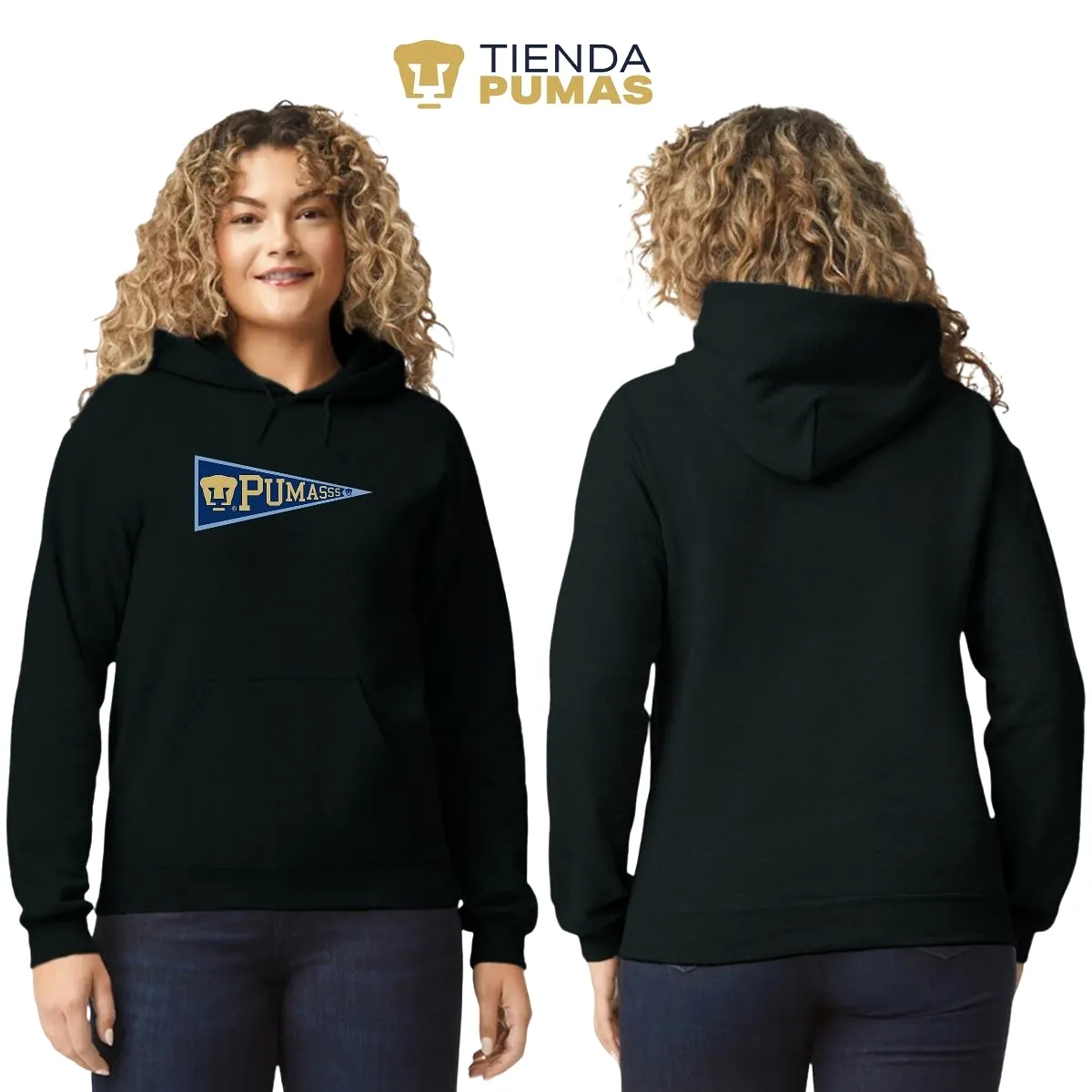 Sudadera Mujer Hoodie Pumas UNAM Banderín