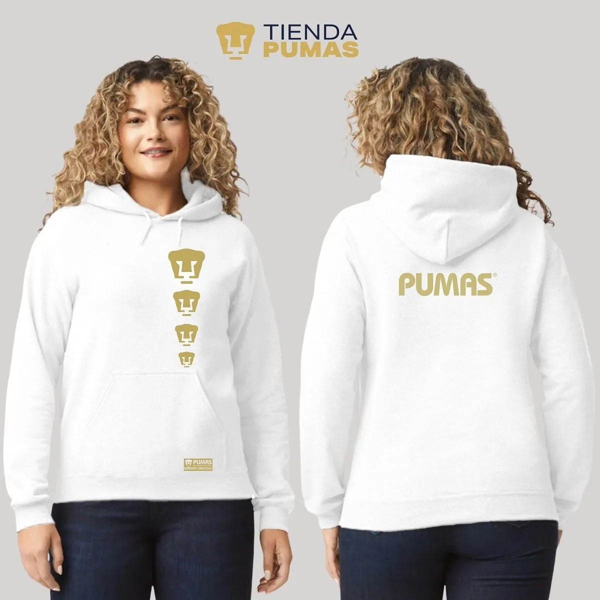 Sudadera Mujer Hoodie Pumas UNAM Edición Limitada 3 Vinil