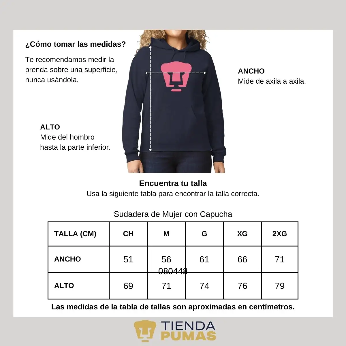 Sudadera Mujer Hoodie Pumas UNAM Logo Rosa Vinil