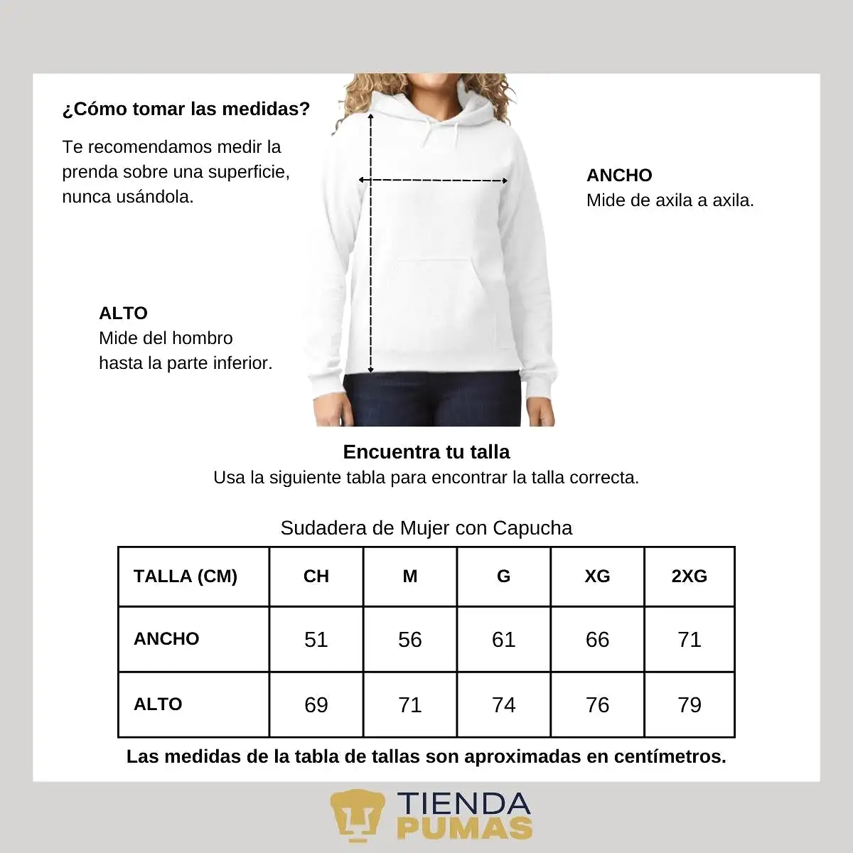 Sudadera Mujer Hoodie  Pumas UNAM Líneas