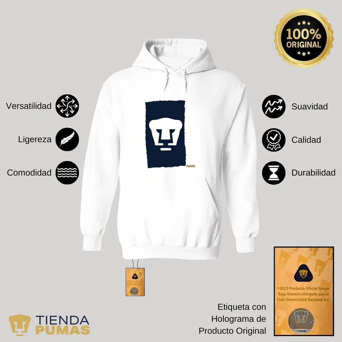 Sudadera Mujer Hoodie  Pumas UNAM Plasta