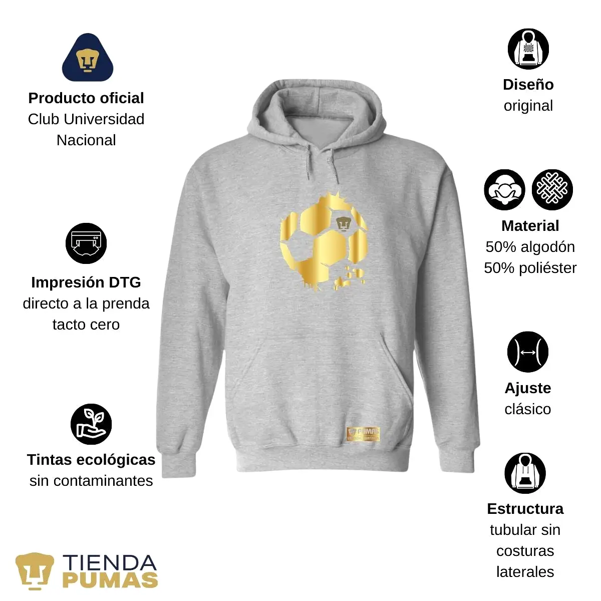 Sudadera para Hombre Hoodie Pumas UNAM Edición Limitada 2