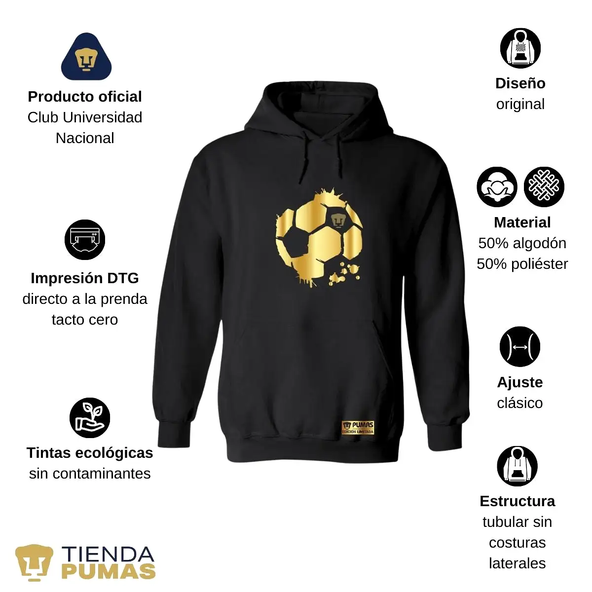 Sudadera para Hombre Hoodie Pumas UNAM Edición Limitada 2