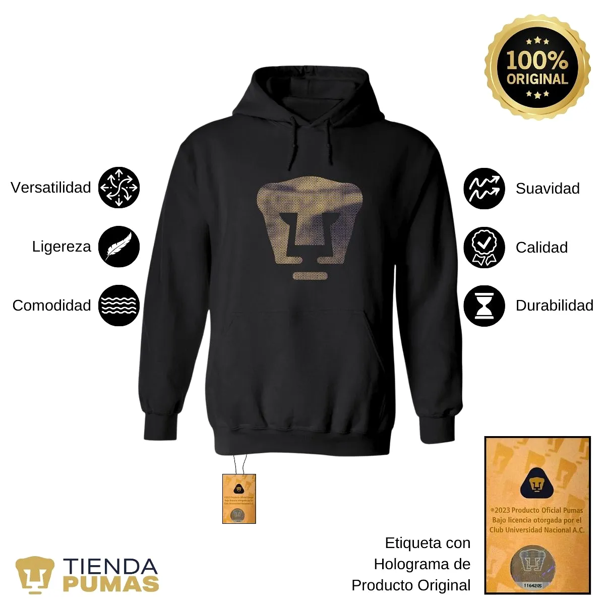 Sudadera para Hombre Hoodie Pumas UNAM Logo