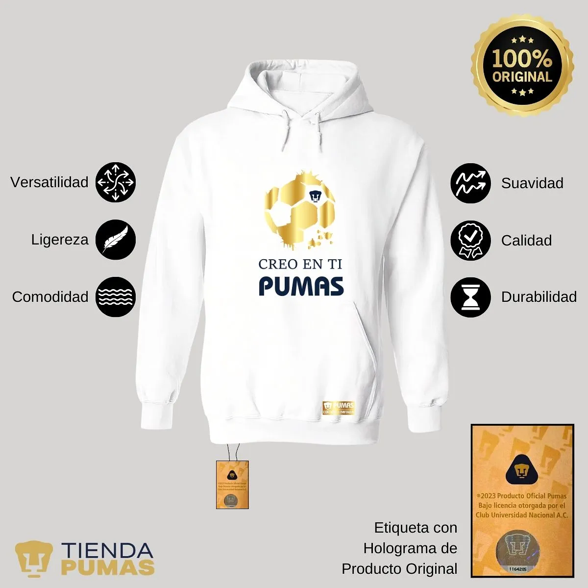 Sudadera para Mujer Hoodie Pumas UNAM Ed Limitada 2 Creo en ti