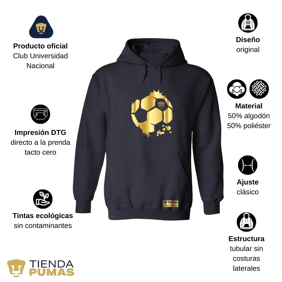 Sudadera para Mujer Hoodie Pumas UNAM Edición Limitada 2