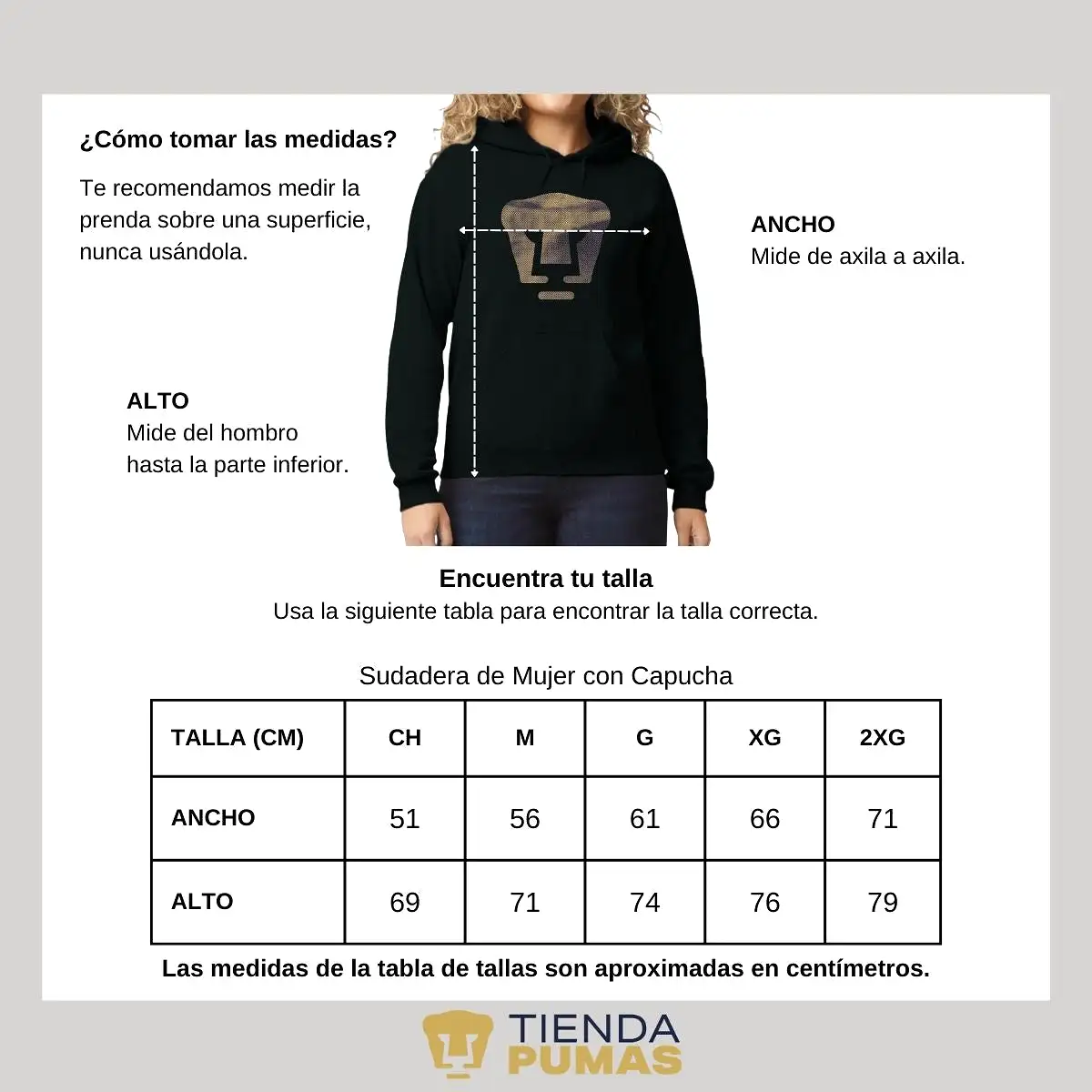 Sudadera para Mujer Hoodie Pumas UNAM Logo