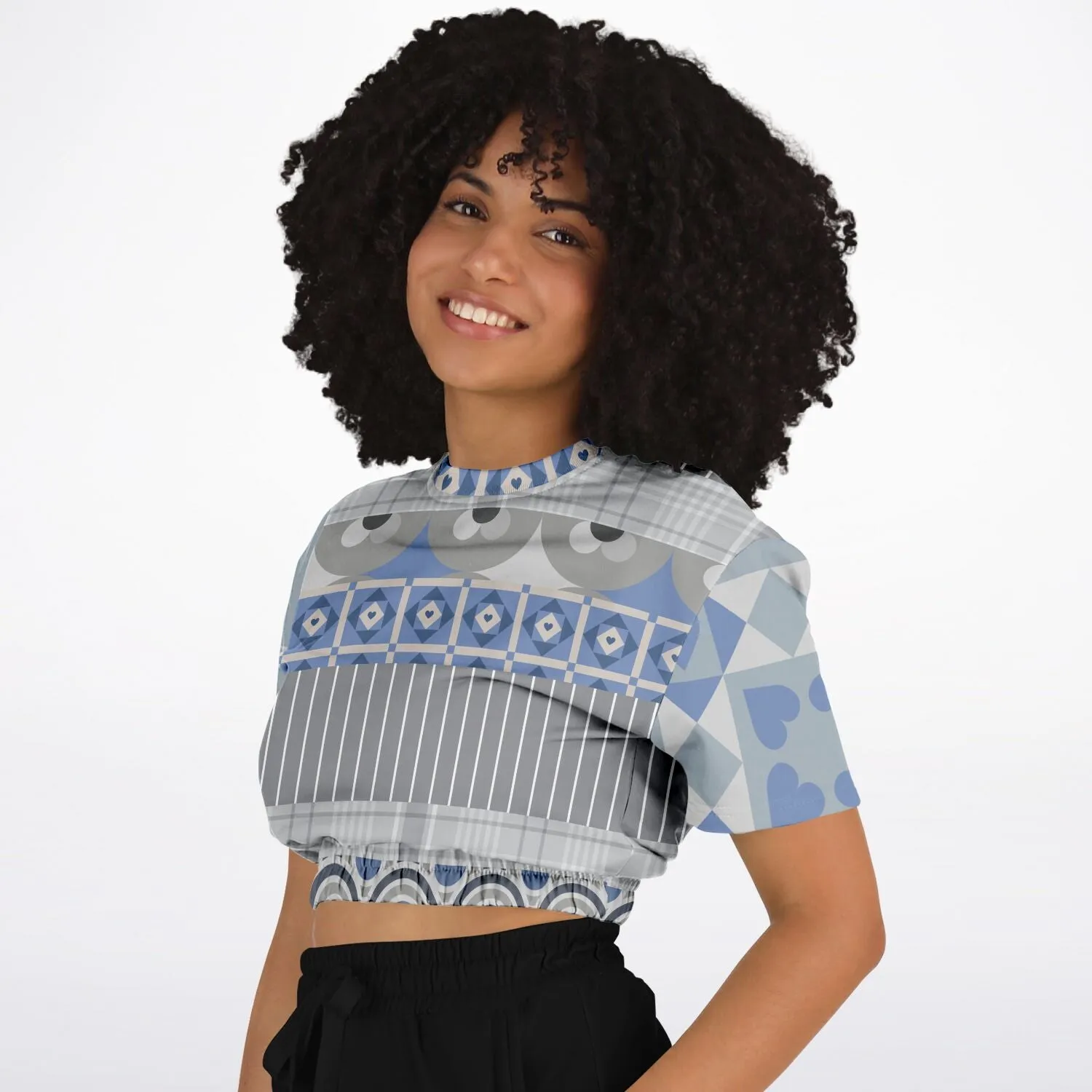 Tranquility Short Sleeve Cropped Eco-Poly Sweater