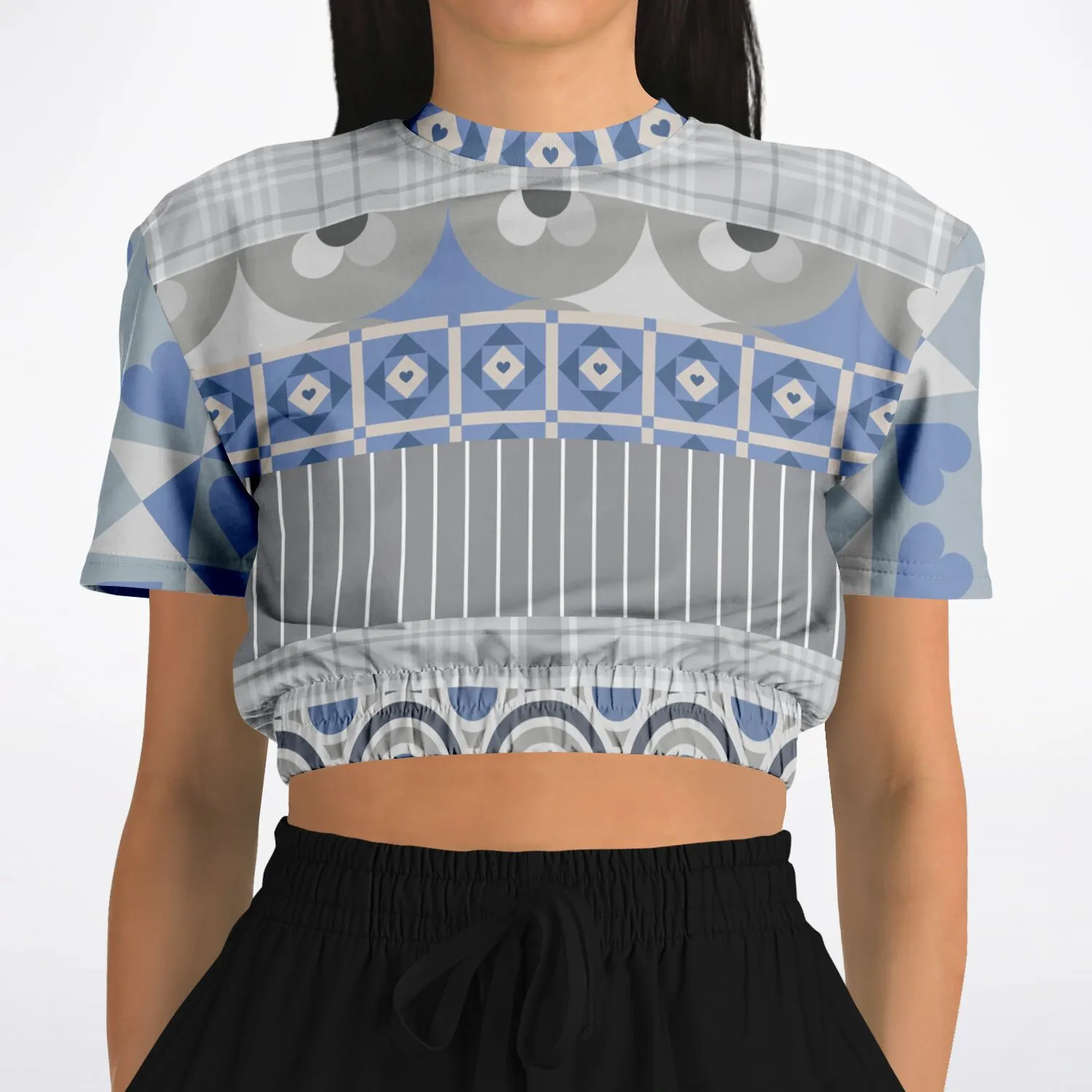 Tranquility Short Sleeve Cropped Eco-Poly Sweater