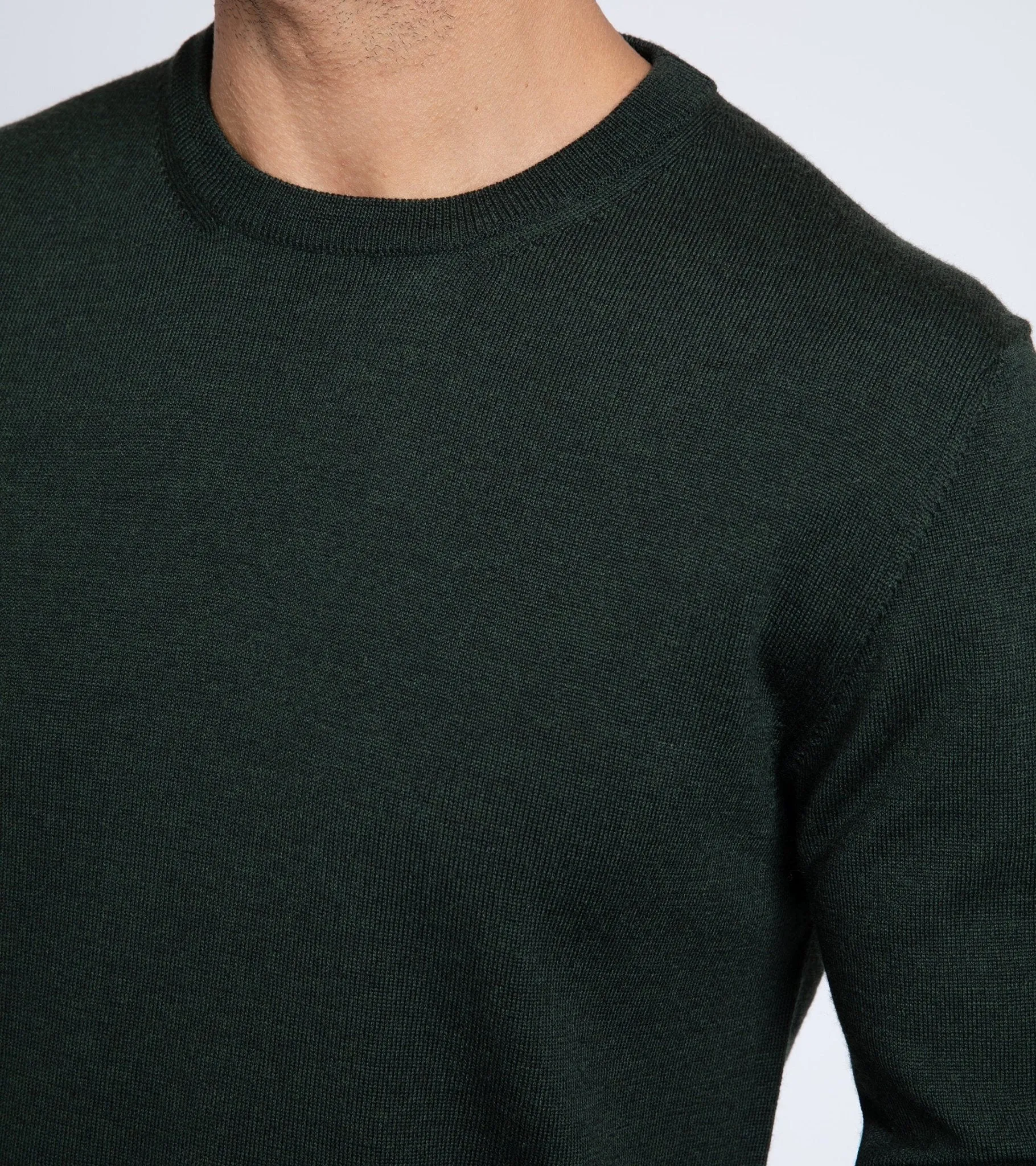 Trunk Harley Merino Crew Neck Sweater: Dark Olive