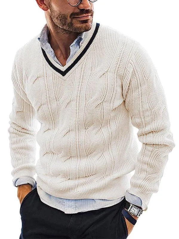 V-Neck Slim Fit Men Pullover Sweater