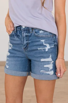 Vervet High-Rise Distressed Shorts- Norma Wash