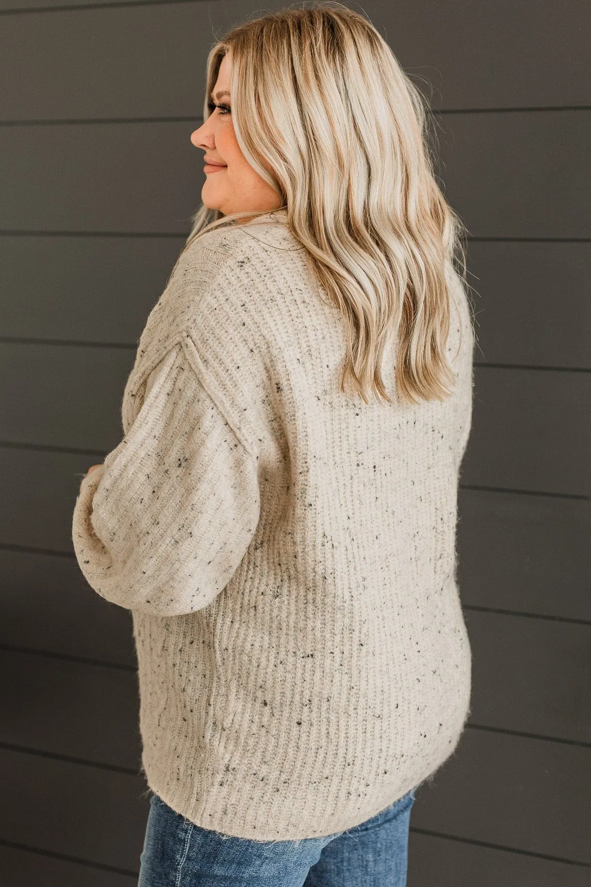 Warmly Yours Sprinkle Knit Sweater- Light Taupe